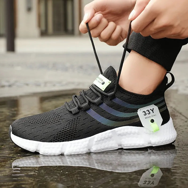 Breathable Black Running Shoes