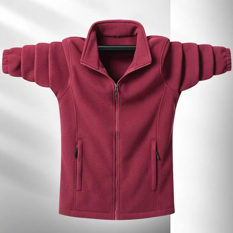 Men's Fleece Jacket Tailored Fit Durable Zipper