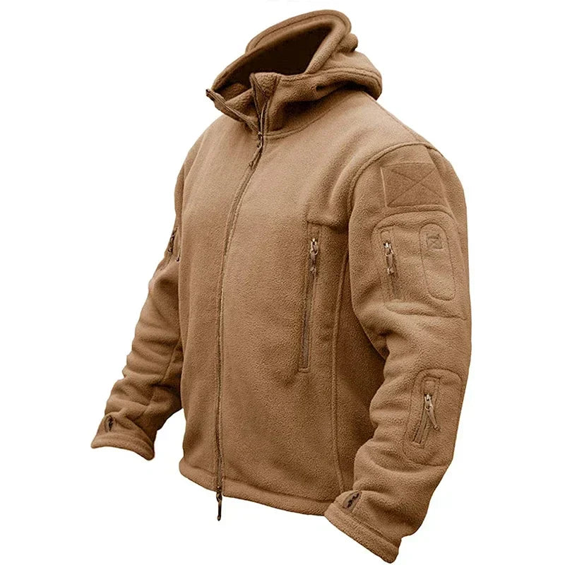 Men's Thermal Fleece Jacket Water Resistant Zippered Pockets
