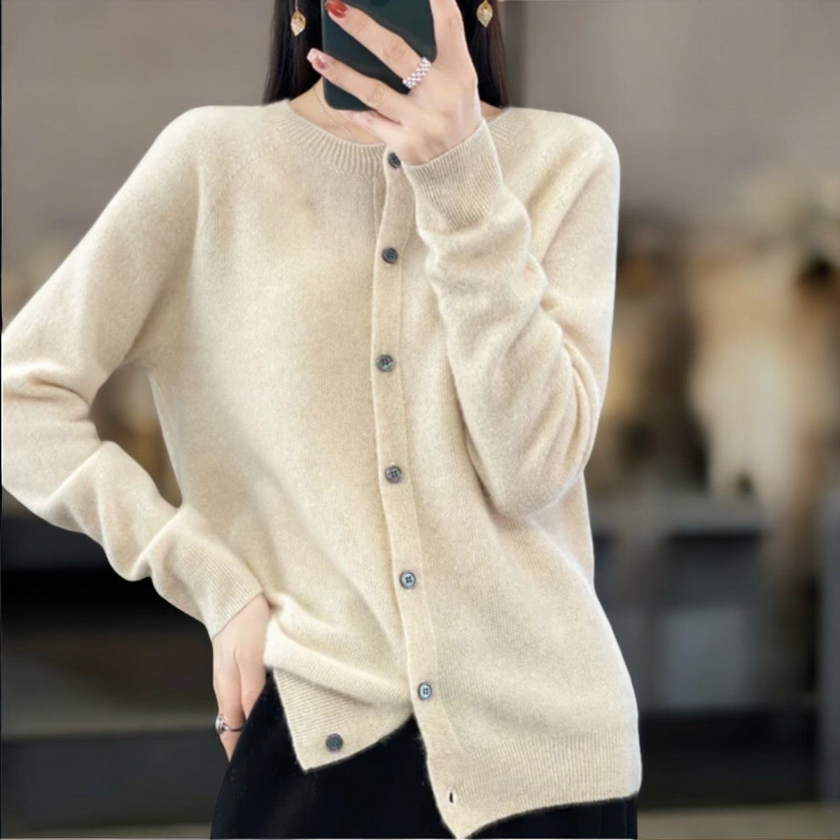 Soft Merino Wool Women Cardigan