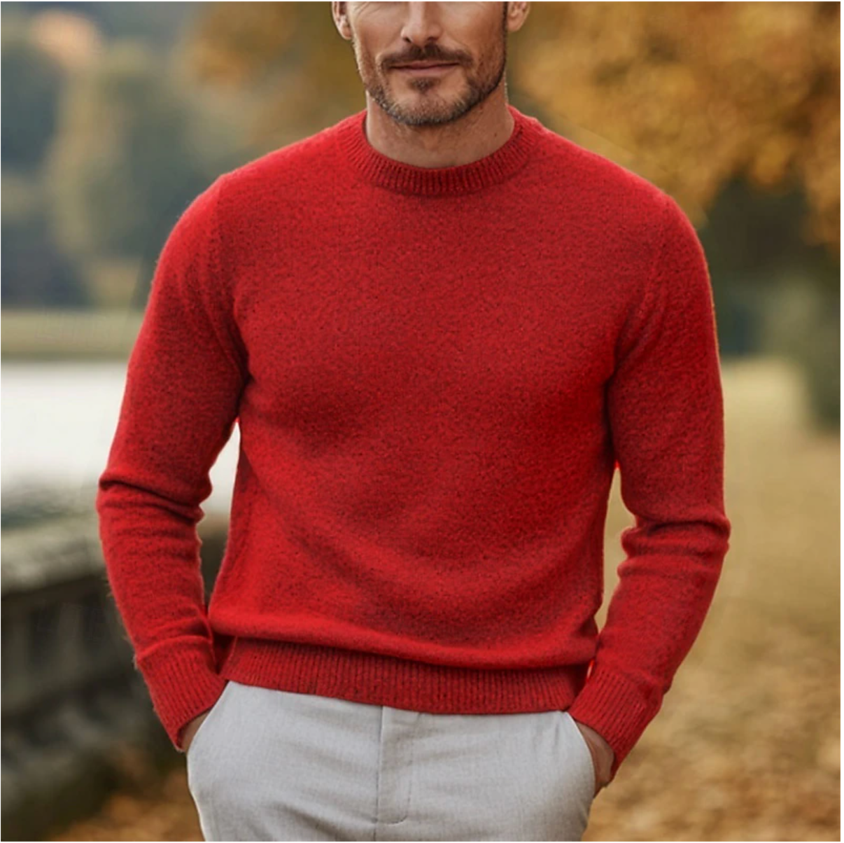 Warm Crew Neck Men's Wool Sweater