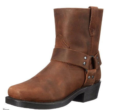 Rugged Brown Leather Cowboy Boots