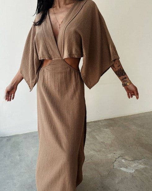 Elegant Cotton Linen Summer Dress