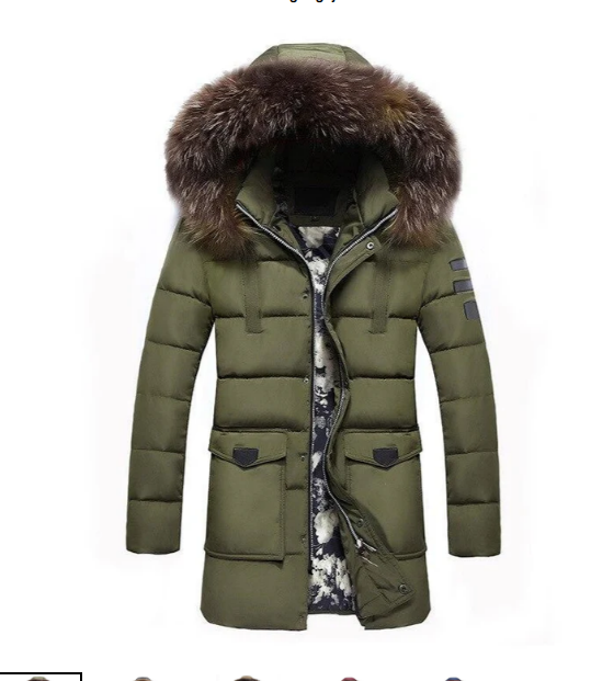 Men's Warm Faux Fur Lined Winter Jacket