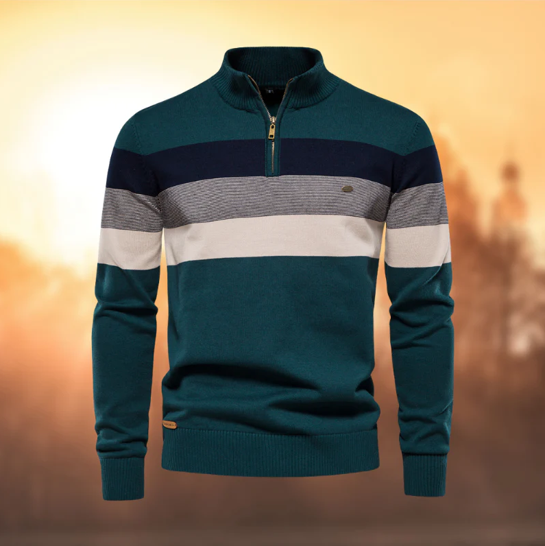 Premium Mens Striped Knit Sweater