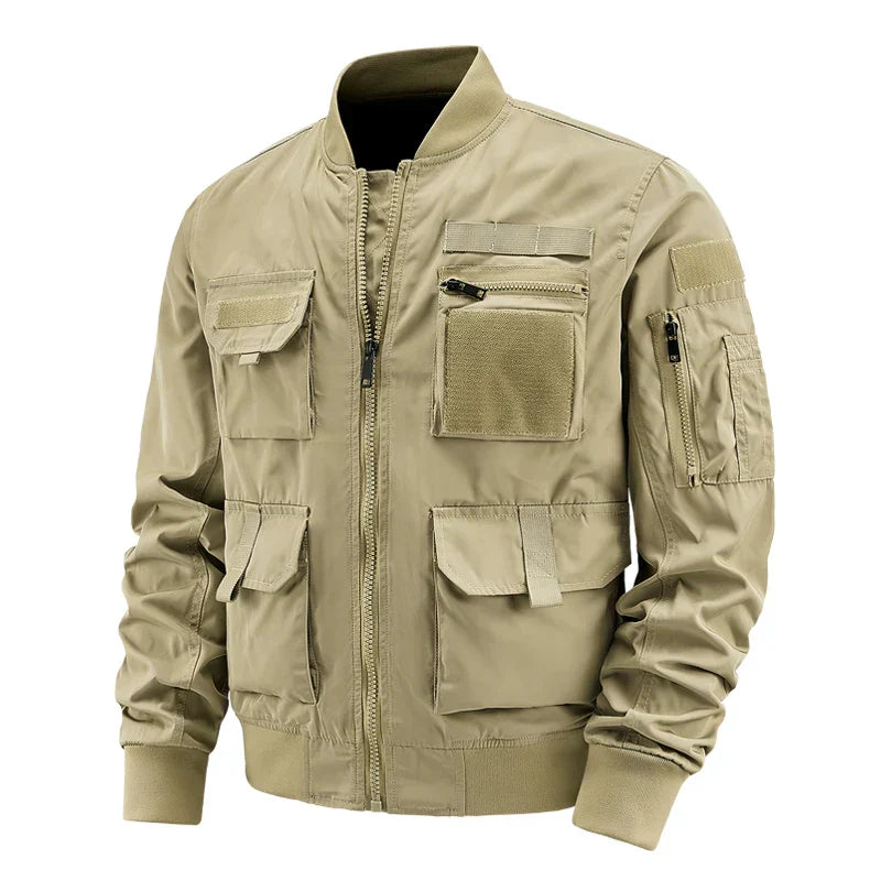 Men's Multi Pocket Velcro Jacket Rugged Utility