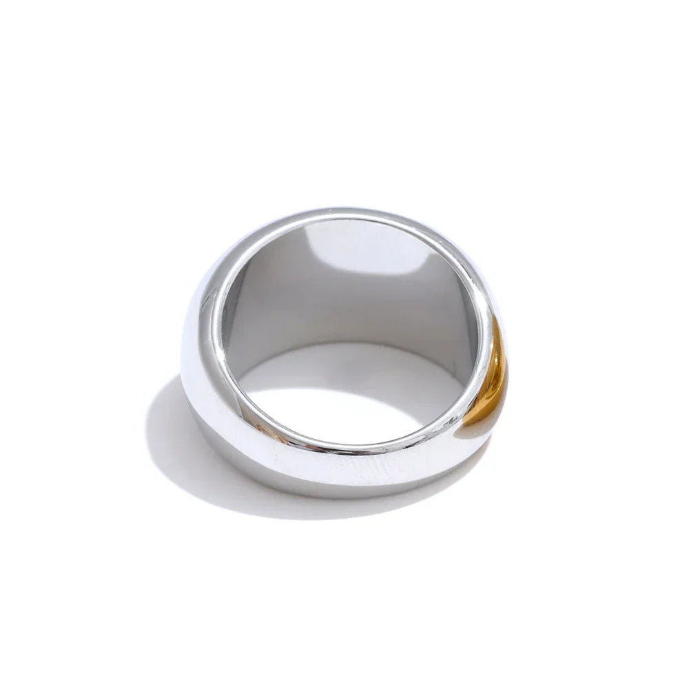 Premium Stainless Steel Ring with 18K Gold Coating