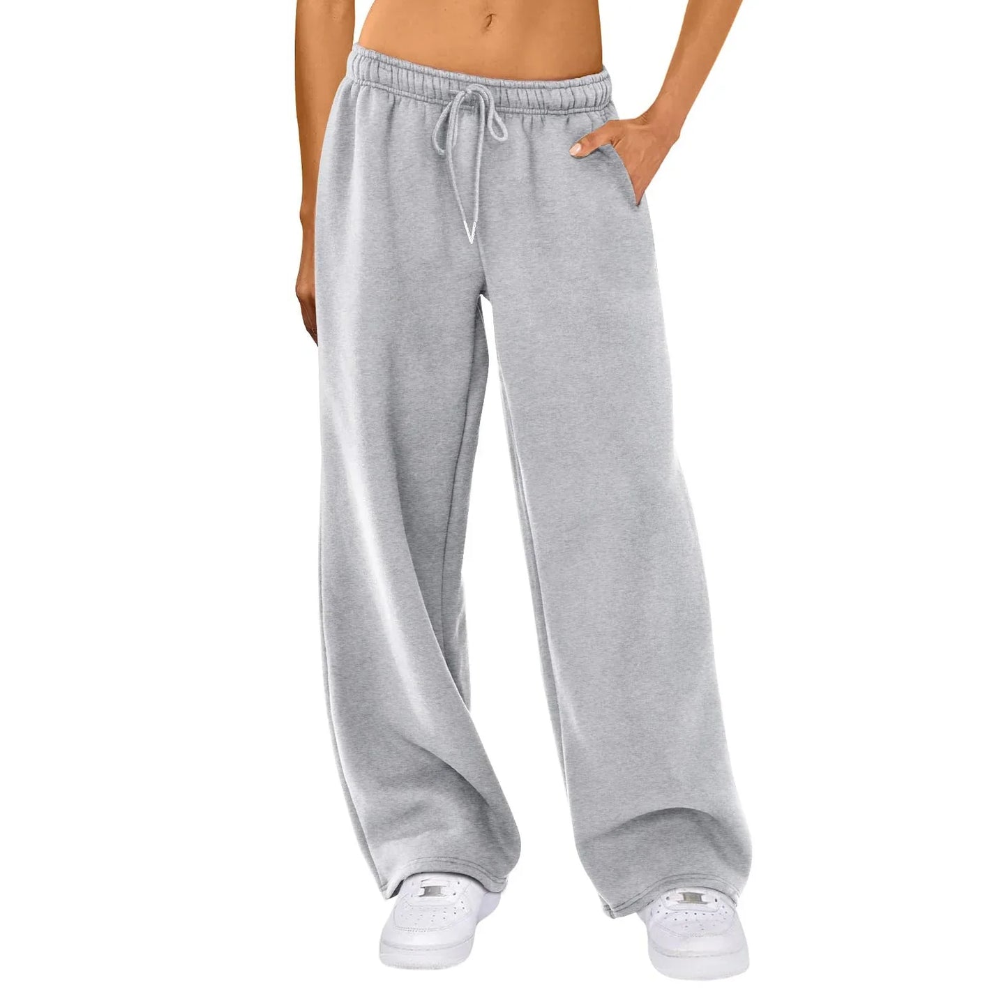 Relaxed Fit Soft Wide Leg Jogger Pants