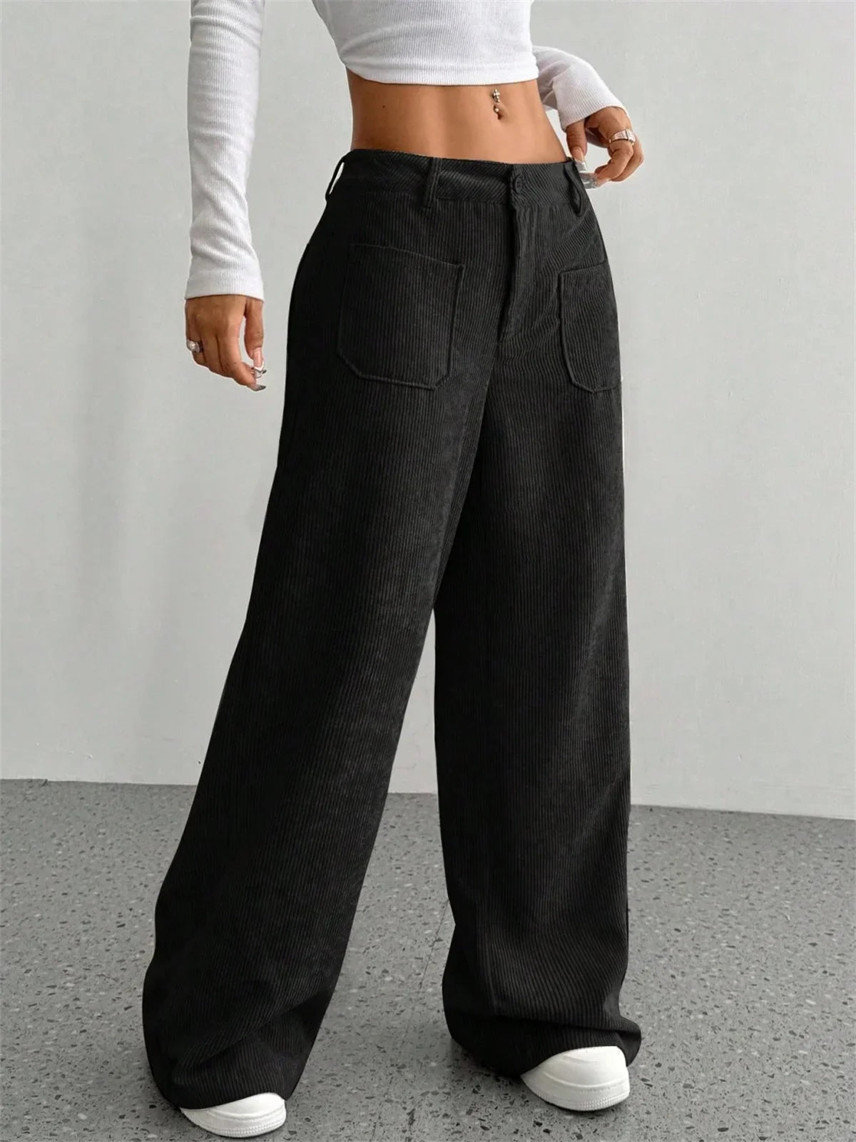 Relaxed Fit Cotton Cord Pants