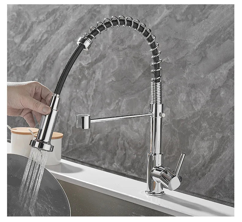 Elegant 2 Handle Kitchen Faucet In Black And Gold