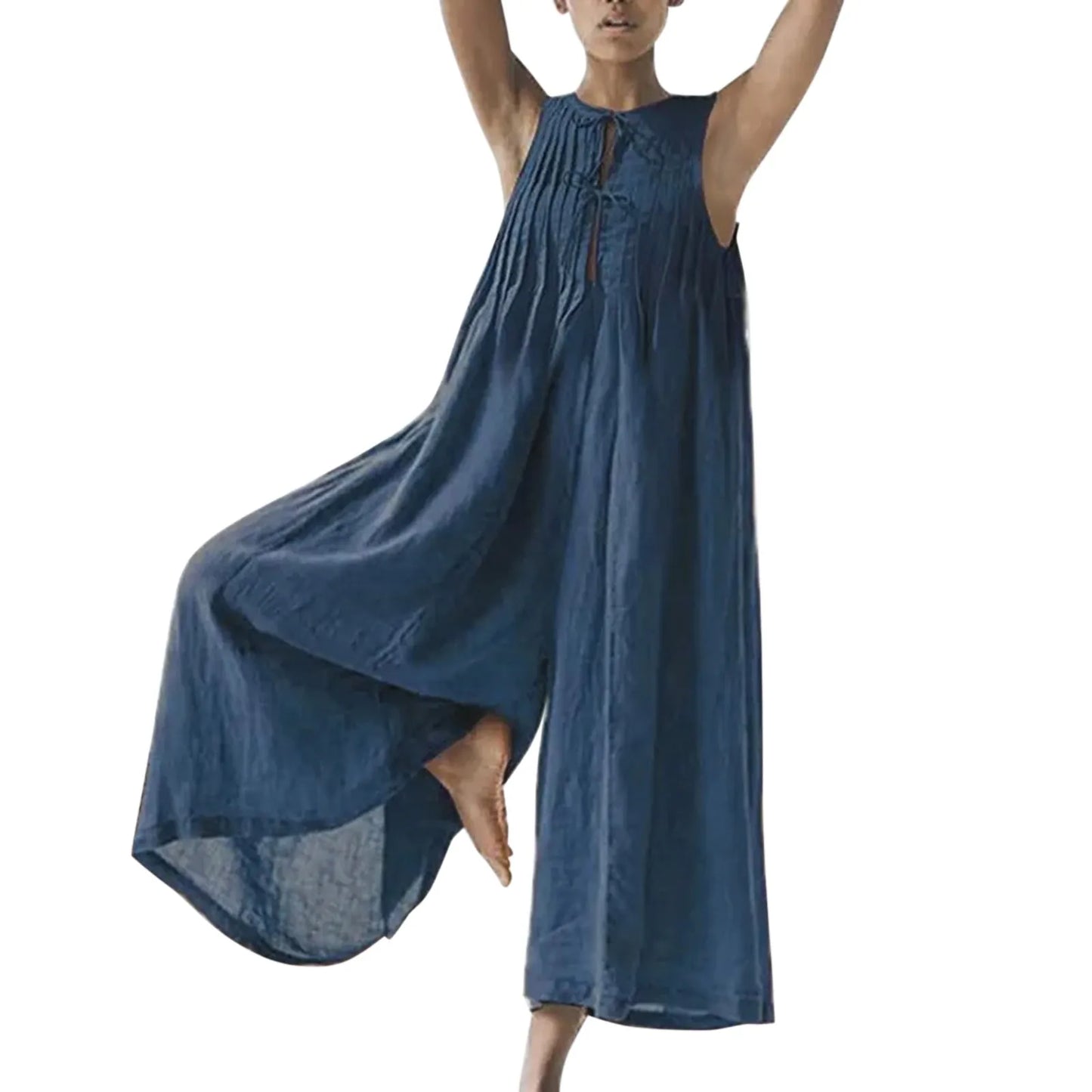 Relaxed Fit Halter Neck Summer Romper Jumpsuit