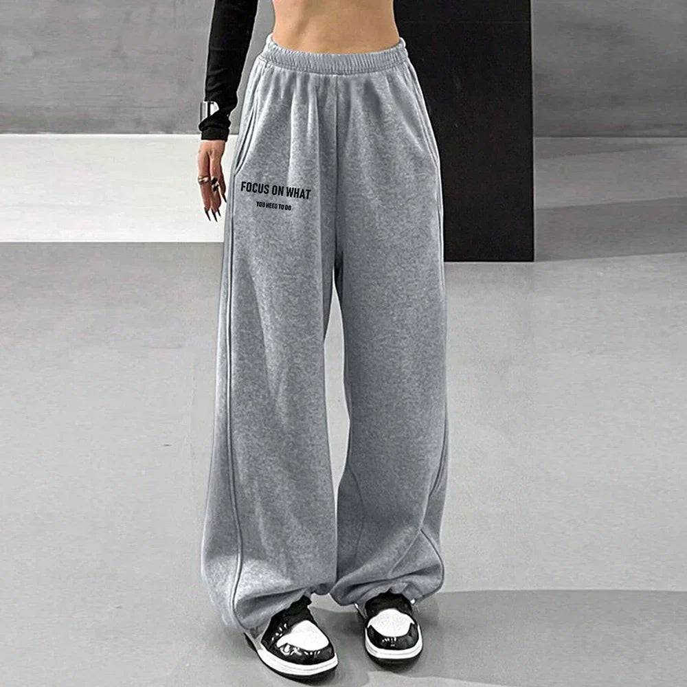 Relaxed Fit High Waisted Loose Pants