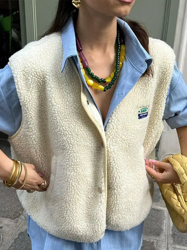 Cozy Women's Knitted Cardigan Vest