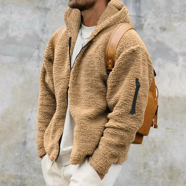 Warm Hooded Fleece Mens Jacket