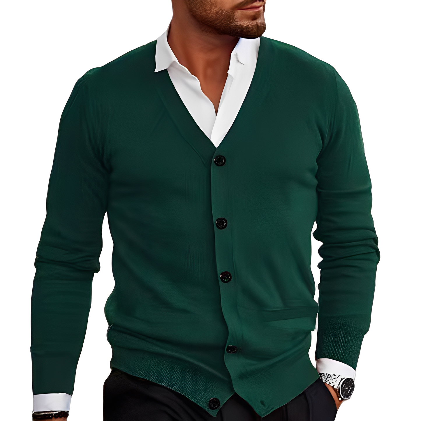 Relaxed Fit Cotton Button Cardigan Sweater