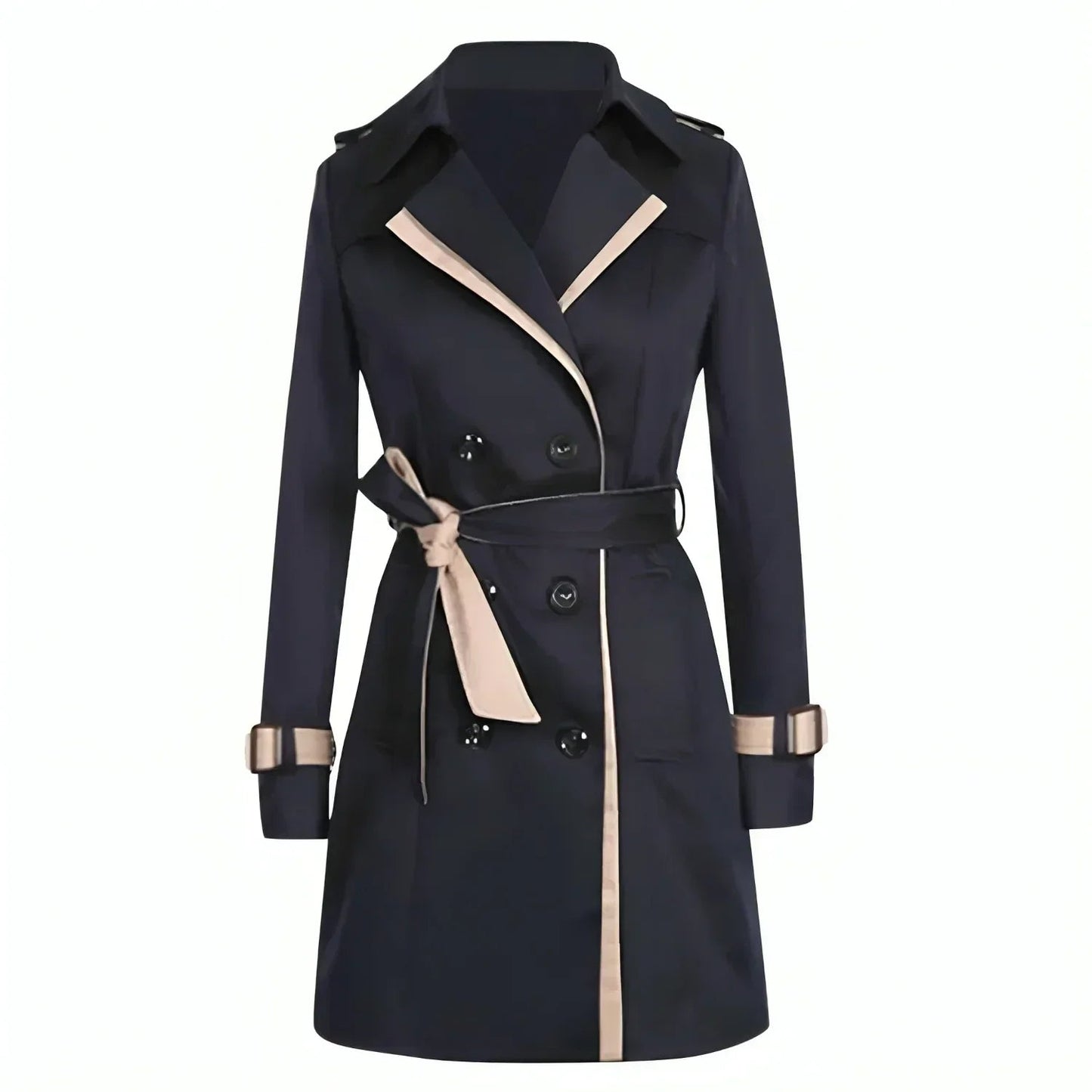 Classic Women's Double-Breasted Trench Coat