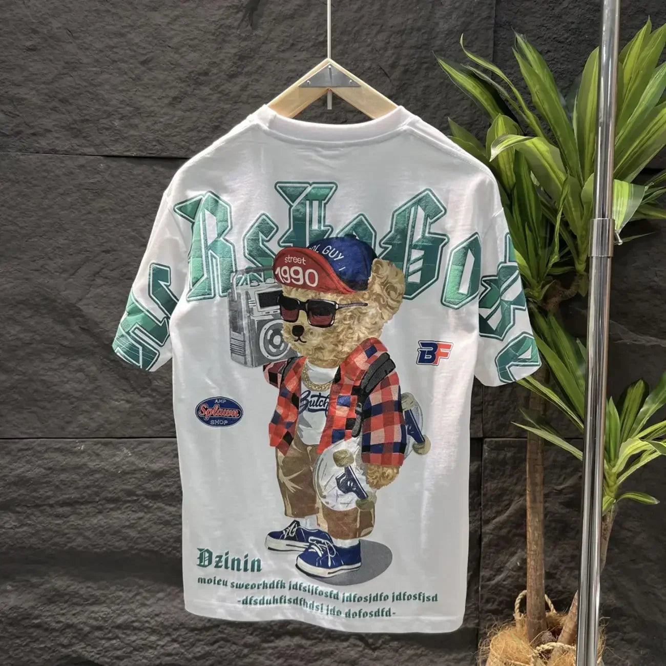 Unisex Oversized Graphic T-Shirt Vintage Wash Cotton Blend