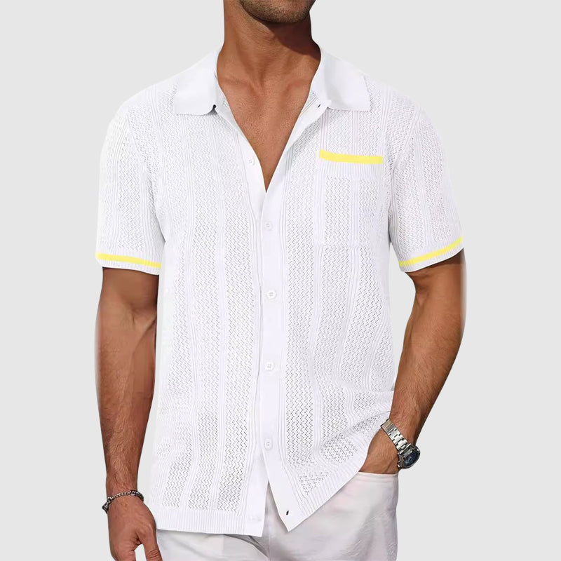 Relaxed Fit Casual Shirt with Contrast Trim