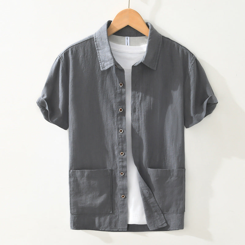 Casual Short Sleeve Shirt with Pocket Details