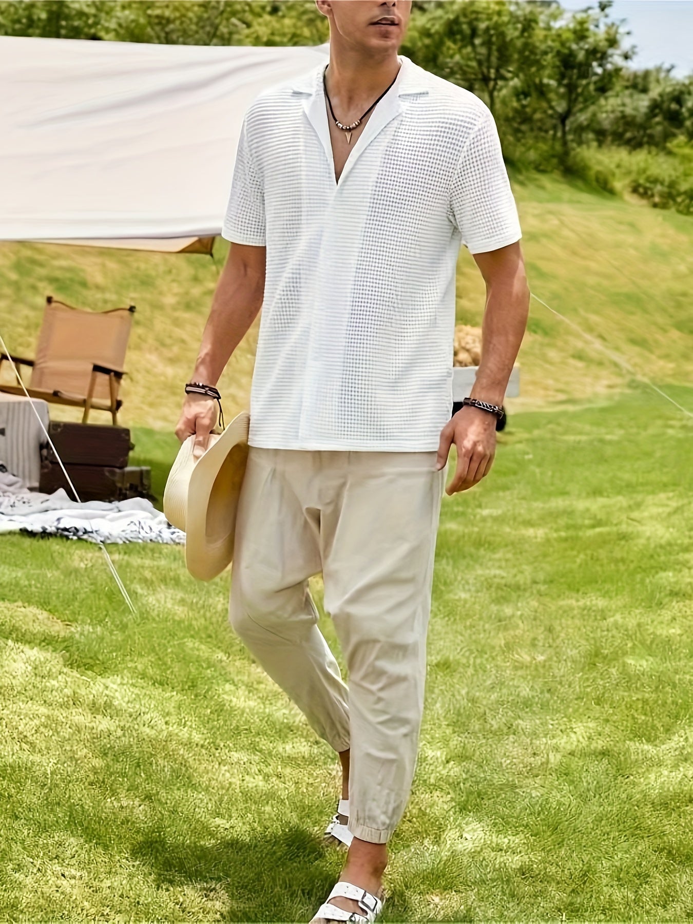 Comfortable Waffle Shirt with Relaxed Fit