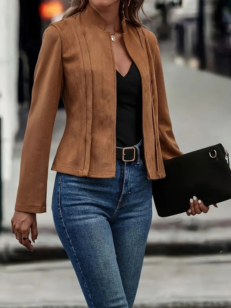Women's Fit Wool Coat - Classic Collar Winter Jacket