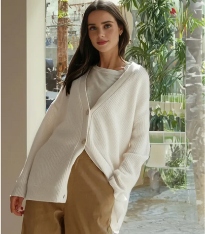 Soft Open Front Sweater - Casual V Neck Cardigan