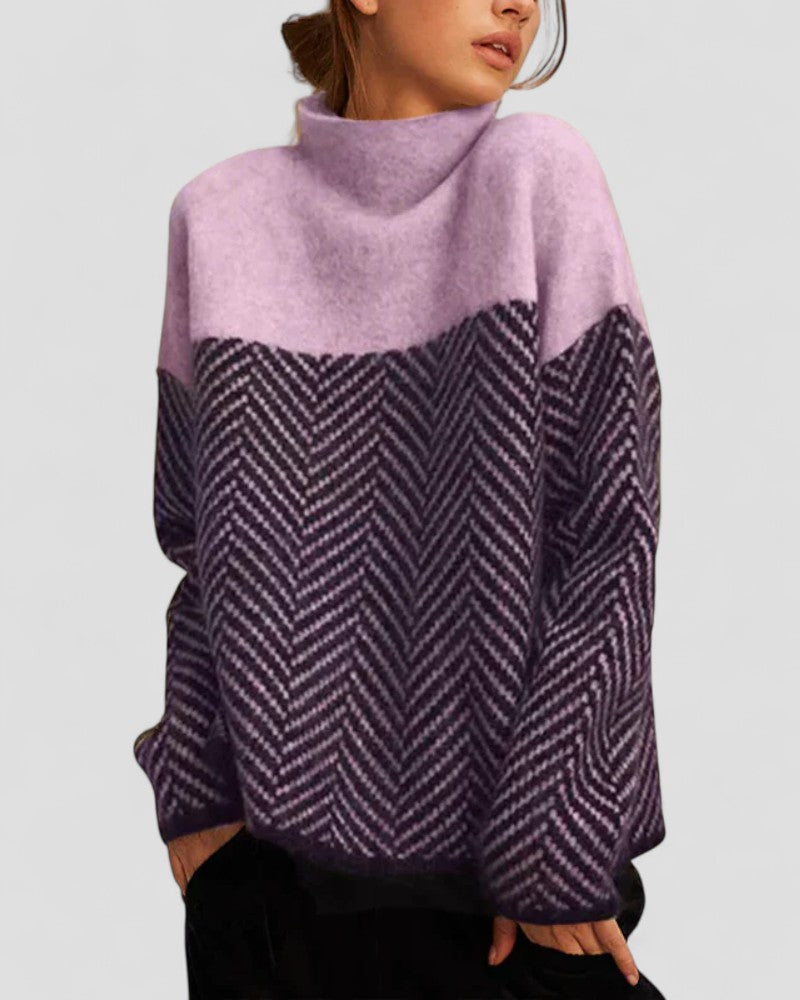 Warm Chunky Knit Graphic Sweater Top