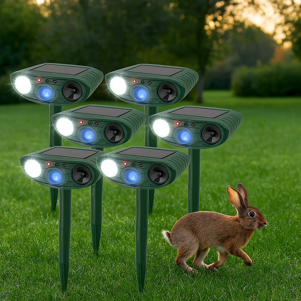 Outdoor Garden Rabbit Deterrent With LED Flash Light