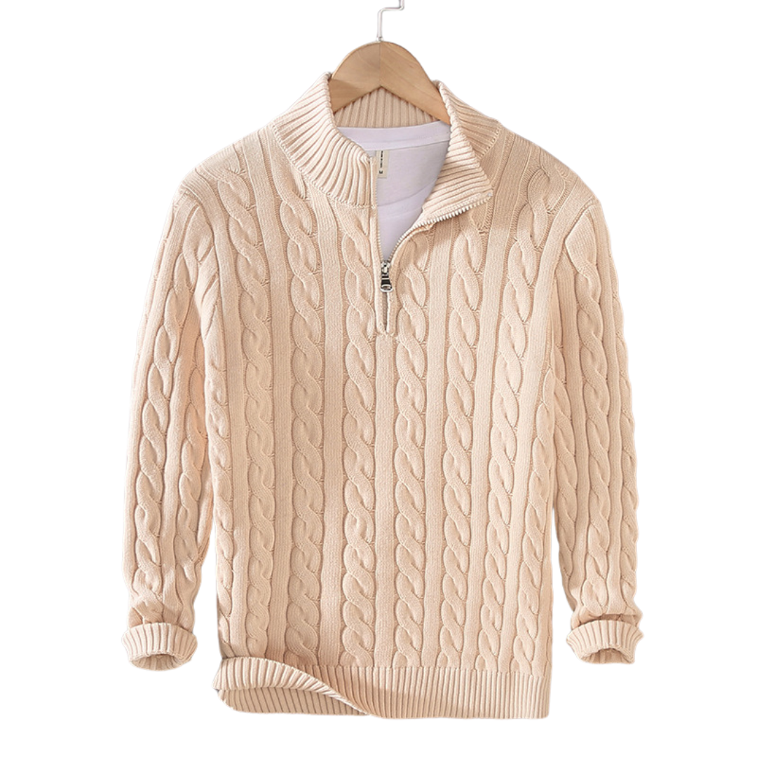 Cozy Acrylic Sweater – High Neck And Breathable Zip