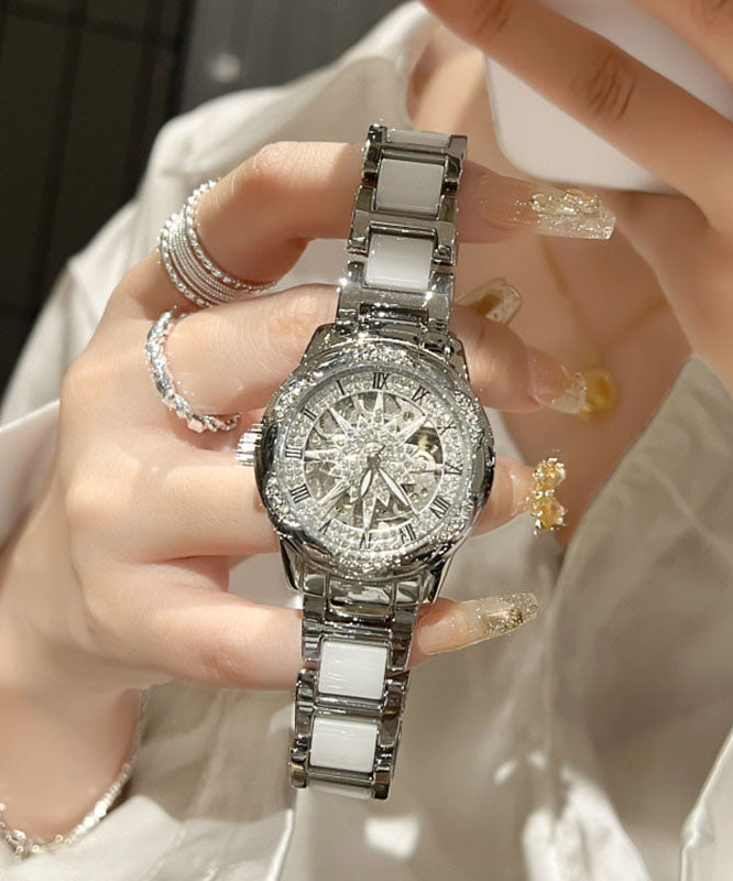 Women's Stainless Steel Watch Zircon Glass Sunflower Design - OutfitLondon
