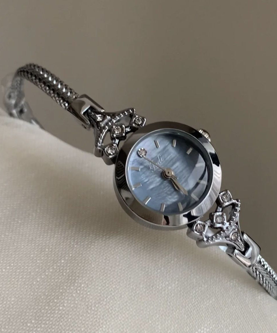 Stainless Steel Quartz Watch Blue Tempered Glass - OutfitLondon