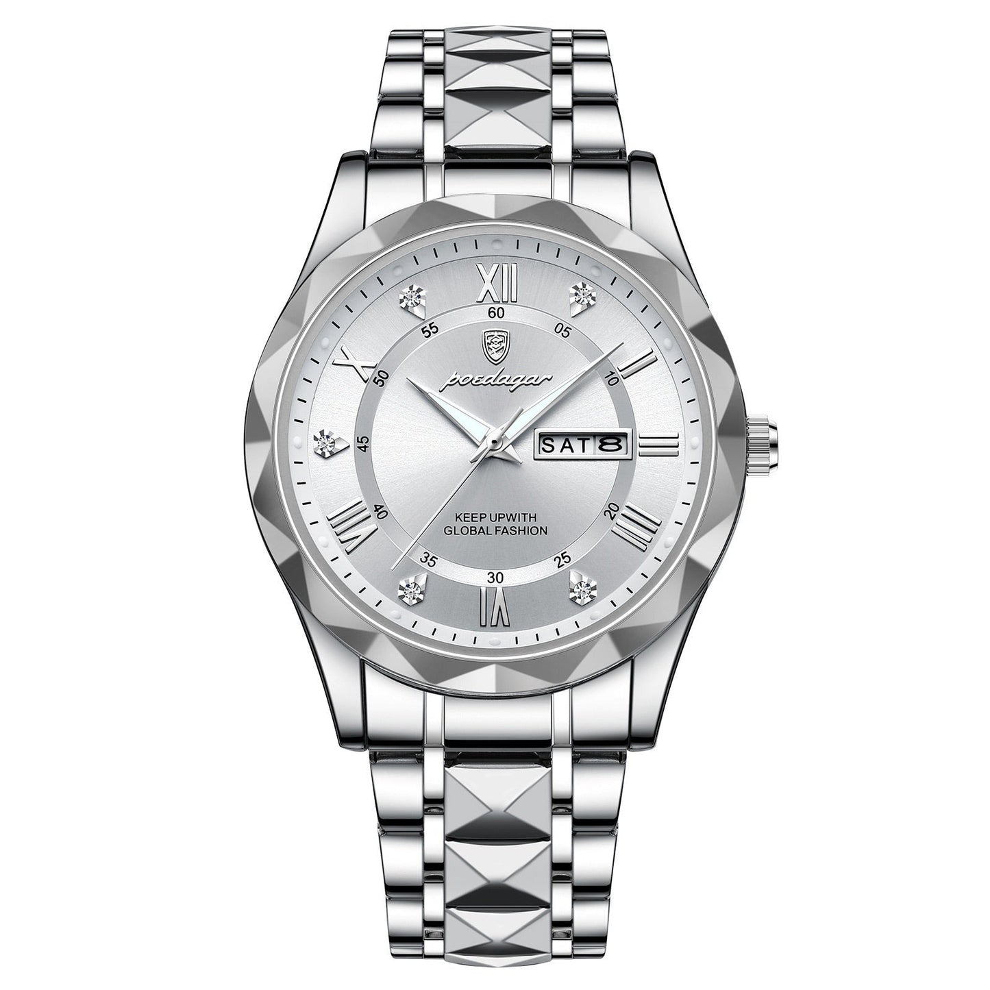 Luxury Silver Men's Stainless Watch