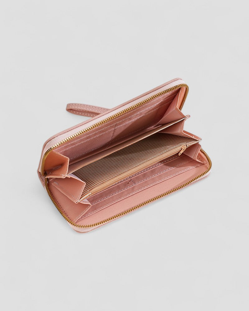 Stylish Faux Leather Wristlet Clutch Wallet for Ladies