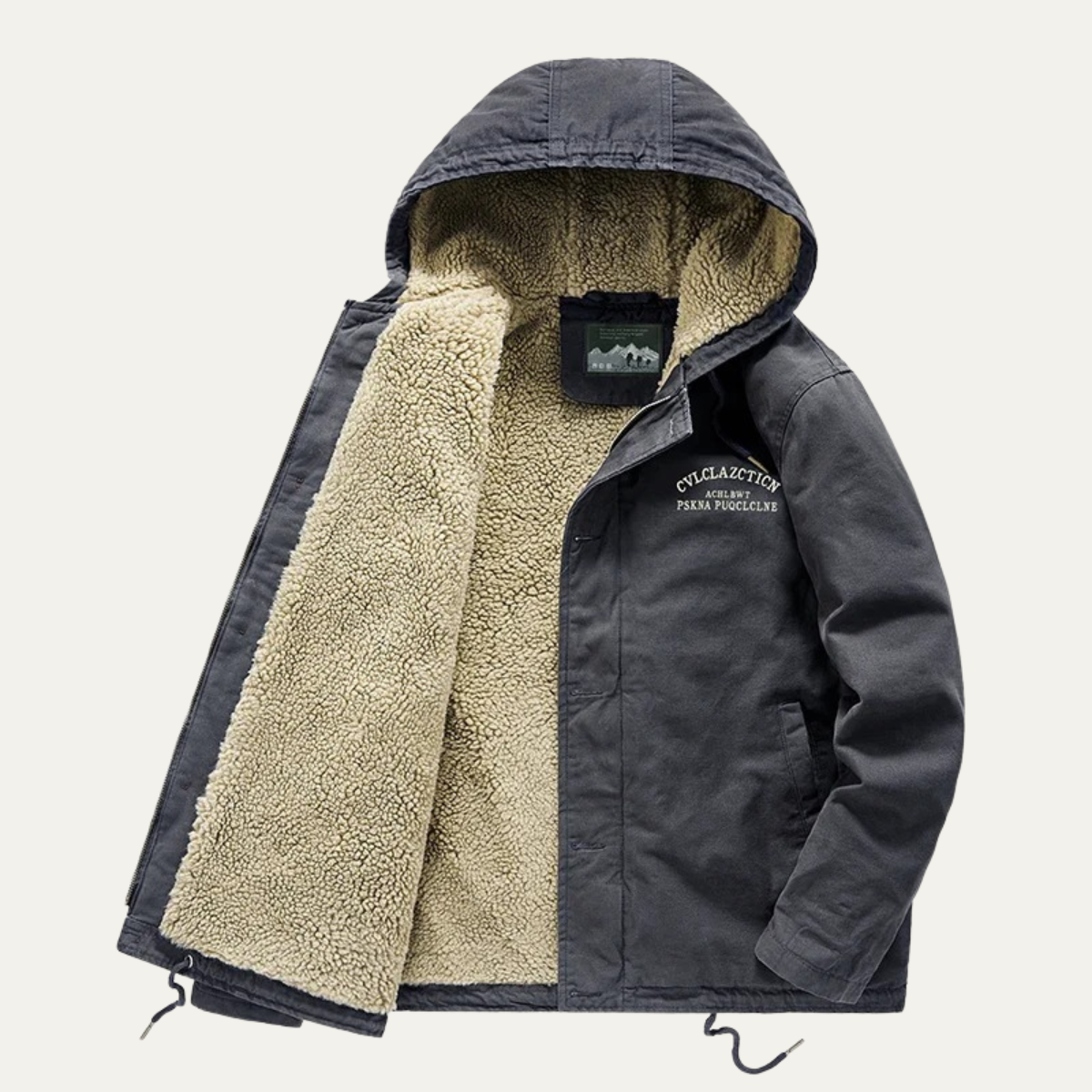Men's Fleece Lined Hooded Winter Coat