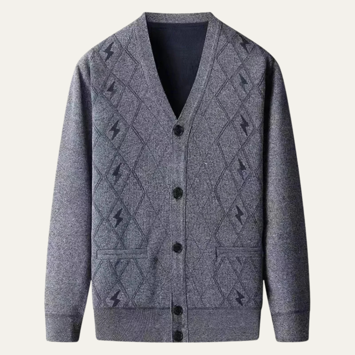 Men's Classic Patterned V-Neck Sweater