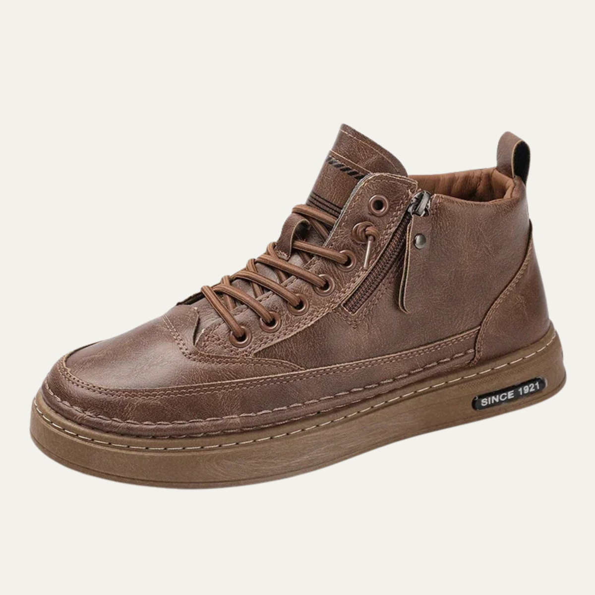 Classic Brown Leather Basketball Shoes