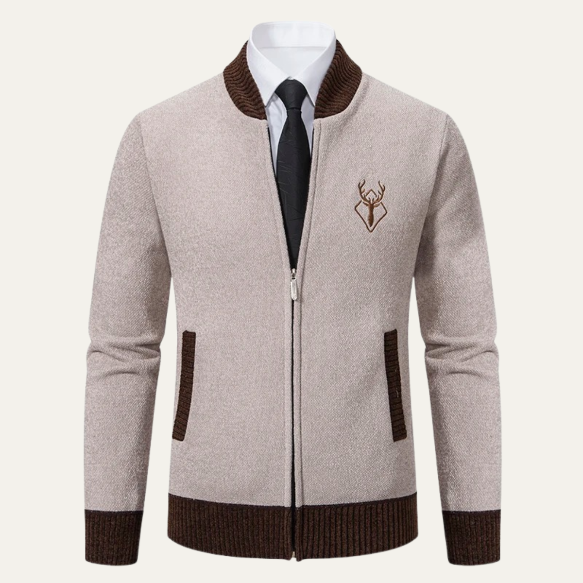Men's Knit Fleece Zipper Sweater