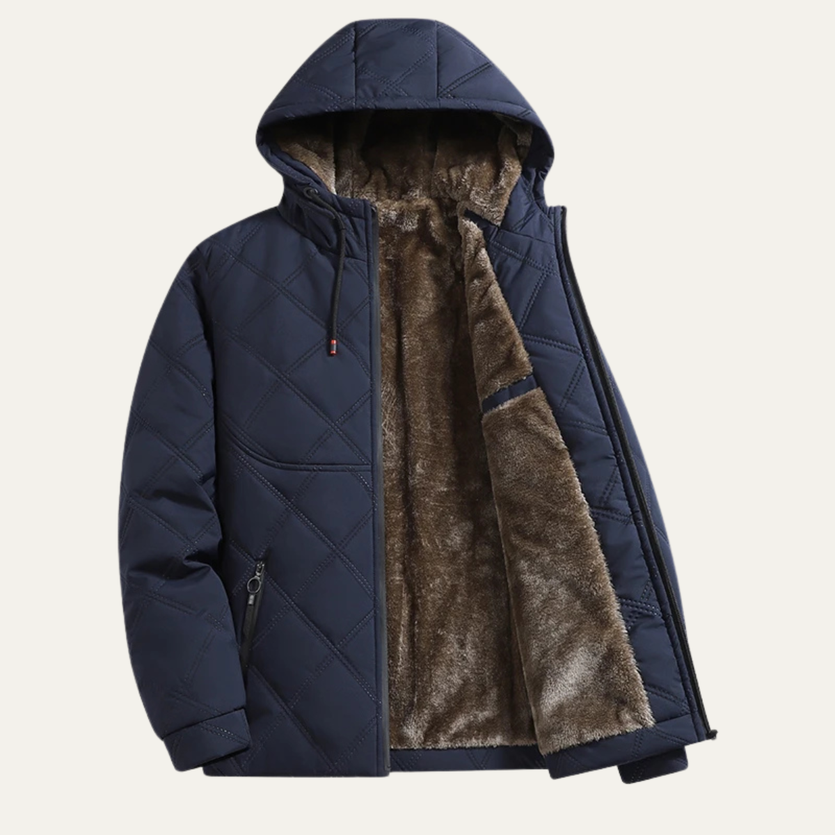 Warm Padded Men's Hoodie Coat