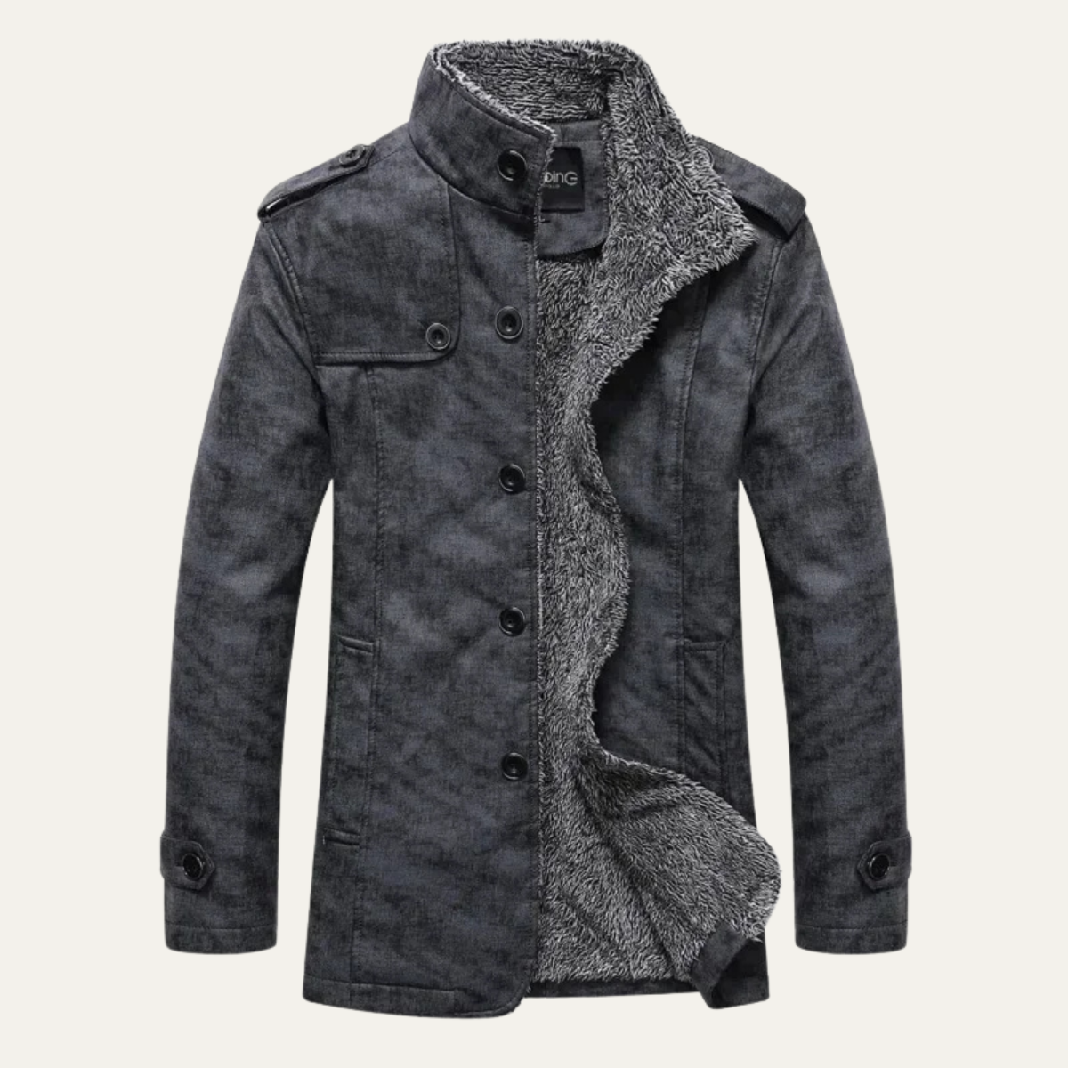 Warm Fleece Lined Men's Winter Coat