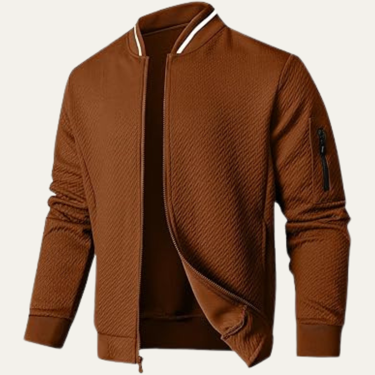 Men's Classic Patterned Bomber Coat