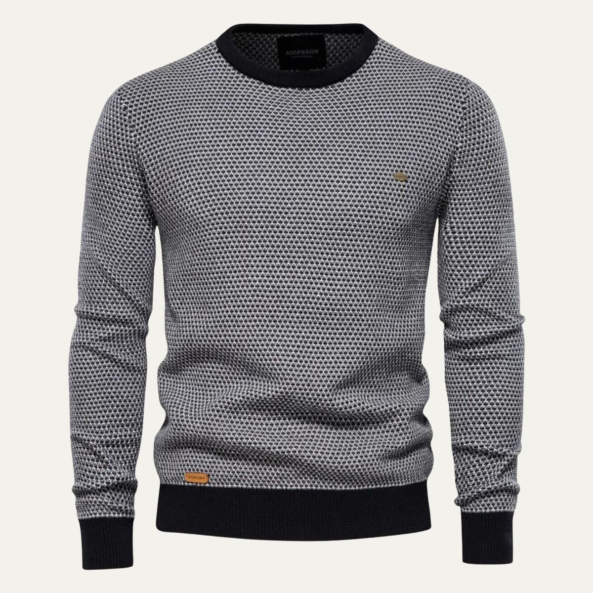 Classic Dual Color Knit Crew Sweater