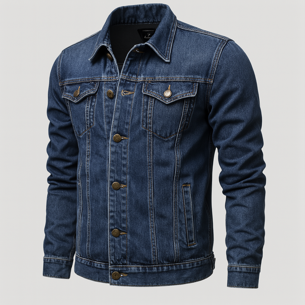 Classic Denim Trucker Jacket with Pockets