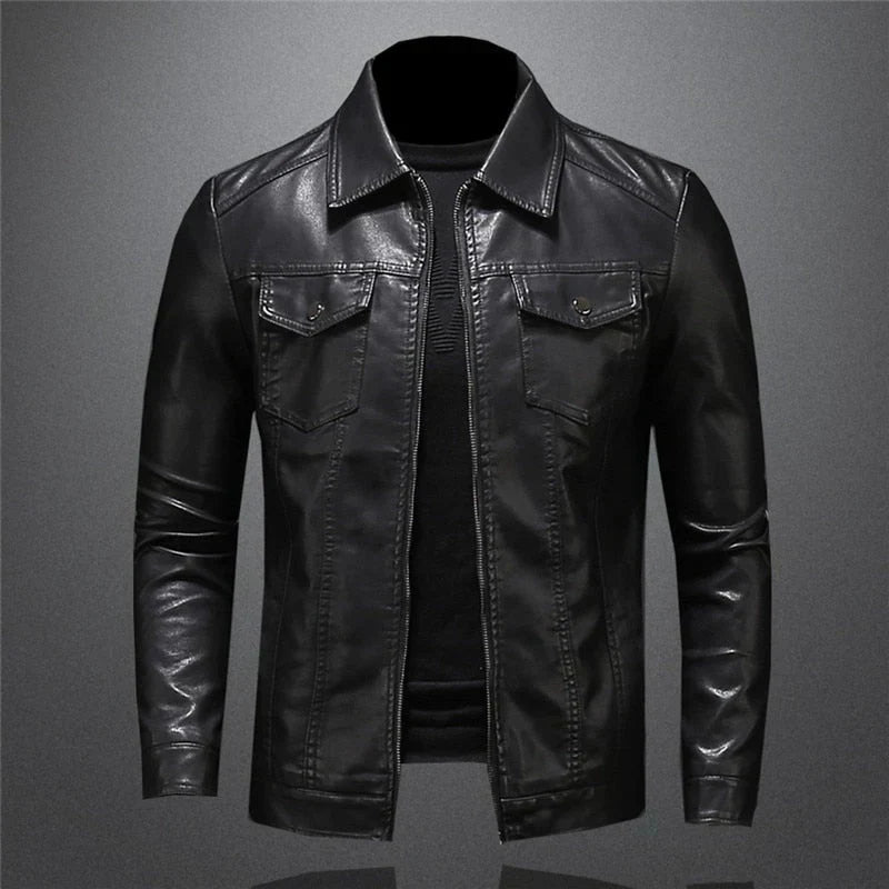 Vintage Brown Leather Biker Jacket - OutfitLondon