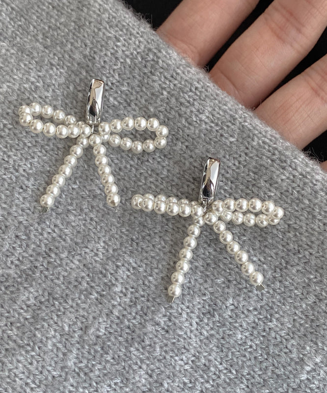 Women's Sterling Silver Silk Earrings Knot Beads - OutfitLondon