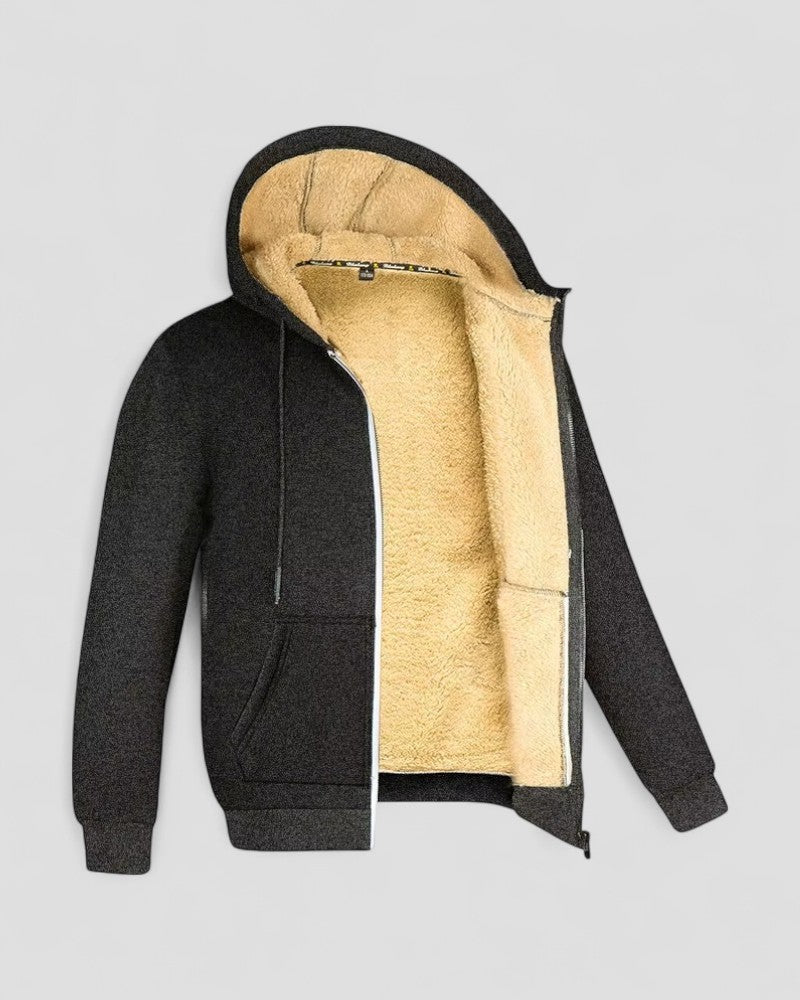 Soft Fleece Lined Zip Up Hooded Jacket