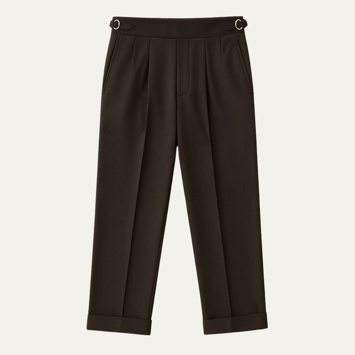 Classic High Waisted Wool Trousers for Men - OutfitLondon