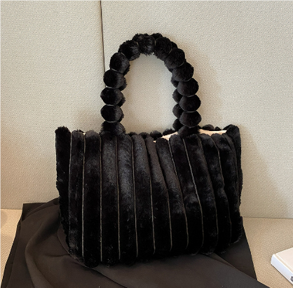 Classic Black Leather Women's Handbag
