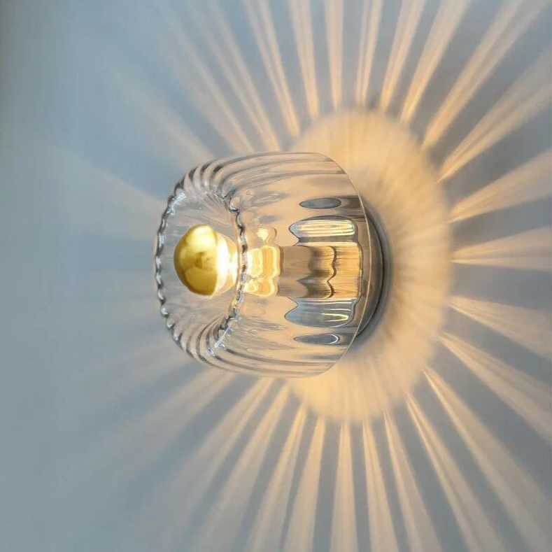 Contemporary Clear Glass Wall Light
