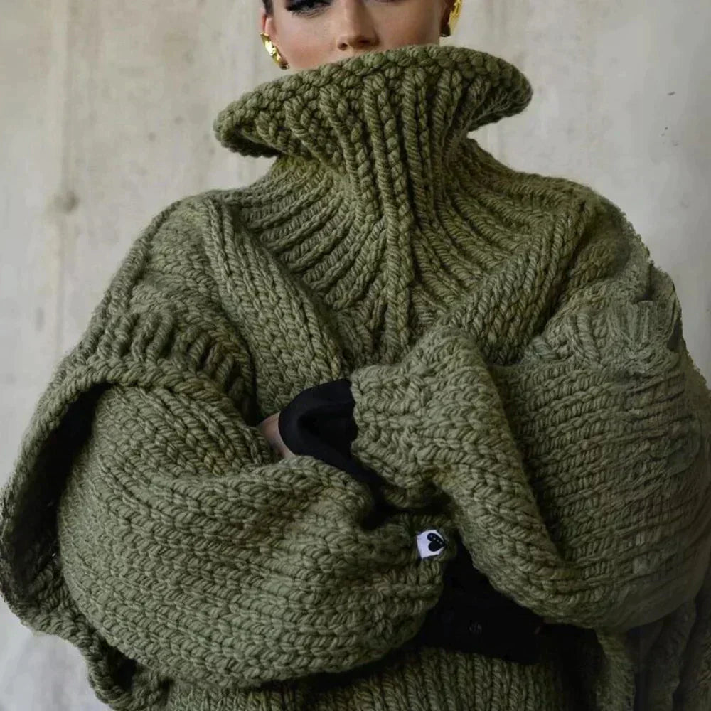 Warm Oversized Crew Neck Winter Sweater