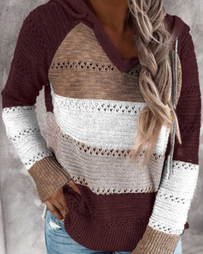 Warm Women's Cable Knit Hoodie Sweater